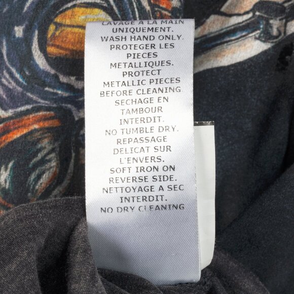 Balmain Black Cotton Distressed 3-Button Graphic Tank - Picture 11 of 11